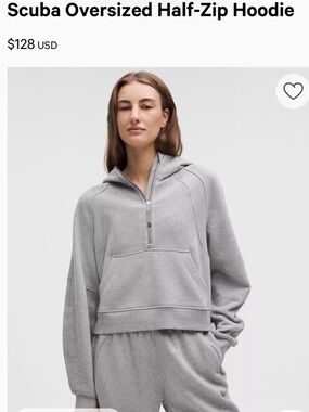 Lululemon Scuba Oversized Half-Zip Hoodie Heathered Grey M/L